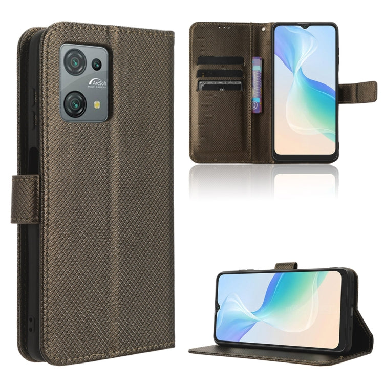 For Blackview Oscal C30 / C30 Pro Diamond Texture Leather Phone Case(Brown) - More Brand by PMC Jewellery | Online Shopping South Africa | PMC Jewellery