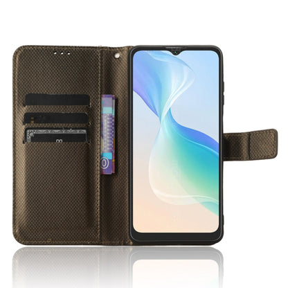 For Blackview Oscal C30 / C30 Pro Diamond Texture Leather Phone Case(Brown) - More Brand by PMC Jewellery | Online Shopping South Africa | PMC Jewellery