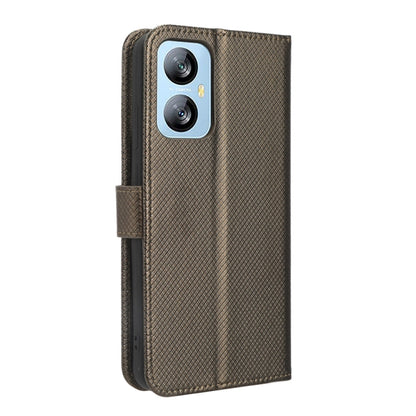 For Blackview A52 / A52 Pro Diamond Texture Leather Phone Case(Brown) - More Brand by PMC Jewellery | Online Shopping South Africa | PMC Jewellery