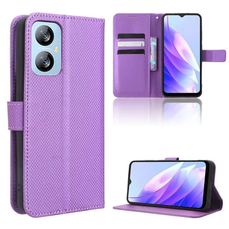 For Blackview A52 / A52 Pro Diamond Texture Leather Phone Case(Purple) - More Brand by PMC Jewellery | Online Shopping South Africa | PMC Jewellery