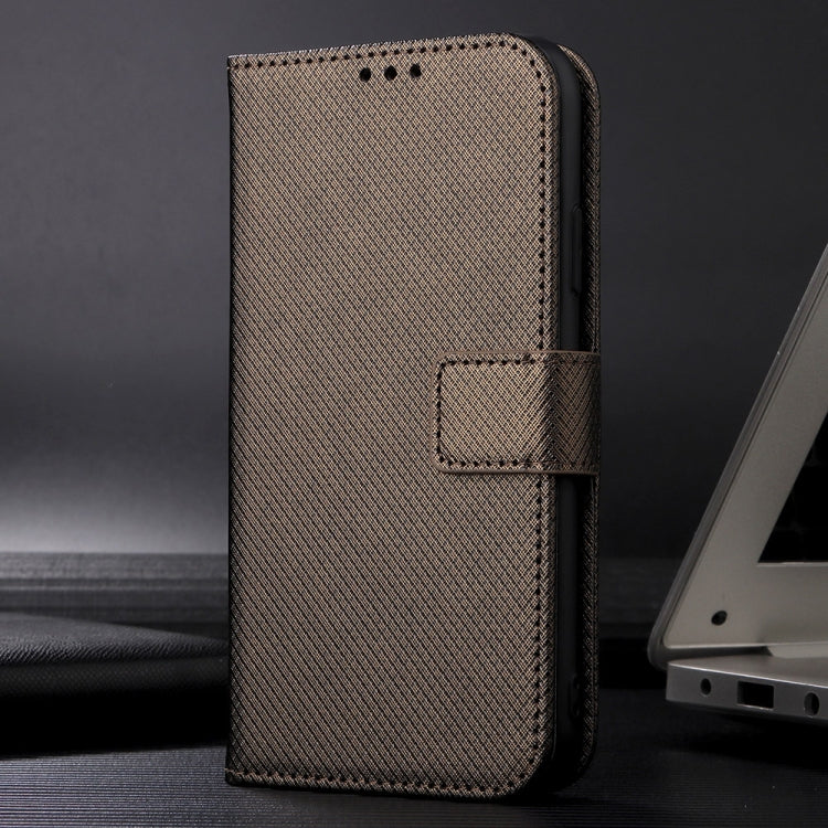 For Blackview A200 Pro Diamond Texture Leather Phone Case(Brown) - More Brand by PMC Jewellery | Online Shopping South Africa | PMC Jewellery