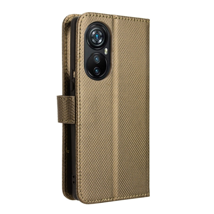 For Blackview A200 Pro Diamond Texture Leather Phone Case(Brown) - More Brand by PMC Jewellery | Online Shopping South Africa | PMC Jewellery