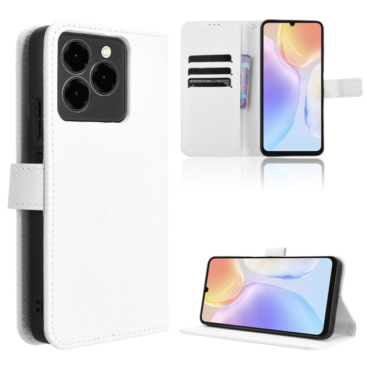 For Ulefone Note 20 Pro Diamond Texture Leather Phone Case(White) - Ulefone Cases by PMC TechLife | Online Shopping South Africa | PMC TechLife | Buy Now Pay Later Mobicred