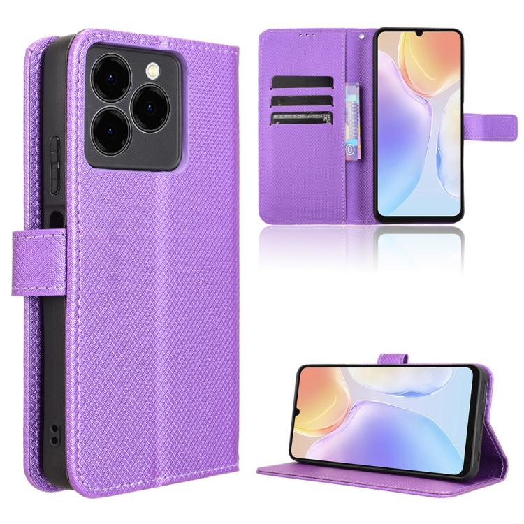 For Ulefone Note 20 Pro Diamond Texture Leather Phone Case(Purple) - Ulefone Cases by PMC TechLife | Online Shopping South Africa | PMC TechLife | Buy Now Pay Later Mobicred