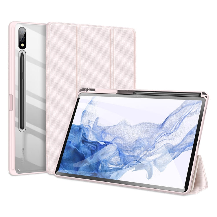 For Samsung Galaxy Tab S9+ DUX DUCIS TOBY Series Antiskid Leather Tablet Case with Sleep / Wake-up Function(Pink) - Galaxy Tab S9+ Cases by DUX DUCIS | Online Shopping South Africa | PMC Jewellery | Buy Now Pay Later Mobicred