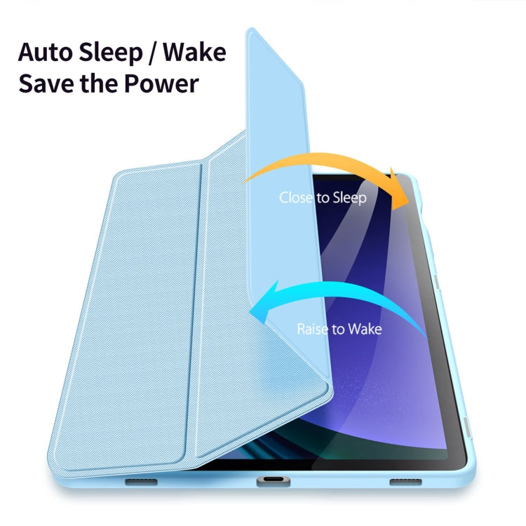 For Samsung Galaxy Tab S10 FE / S9 FE / S9 DUX DUCIS TOBY Series Antiskid Leather Tablet Case with Sleep / Wake-up Function(Blue) - free shipping - PMC Jewellery - Order now!