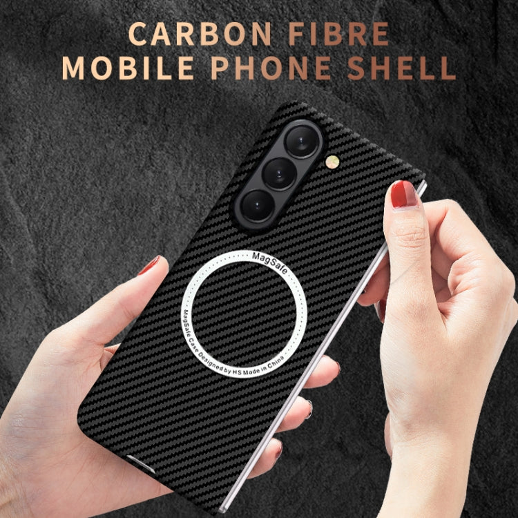 For Samsung Galaxy Z Fold5 Carbon Fiber Texture MagSafe Magnetic Phone Case(Green) - Galaxy Z Fold5 Cases by PMC TechLife | Online Shopping South Africa | PMC TechLife