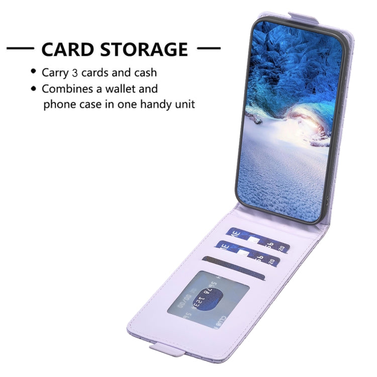 For iPhone 16 Pro Diamond Lattice Vertical Flip Leather Phone Case(Purple) - iPhone 16 Pro Cases by PMC TechLife | Online Shopping South Africa | PMC TechLife | Buy Now Pay Later Mobicred