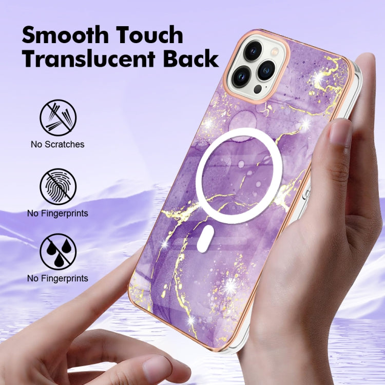 For iPhone 13 Pro Marble Pattern Dual-side IMD Magsafe TPU Phone Case(Purple 002) - iPhone 13 Pro Cases by PMC Jewellery | Online Shopping South Africa | PMC Jewellery