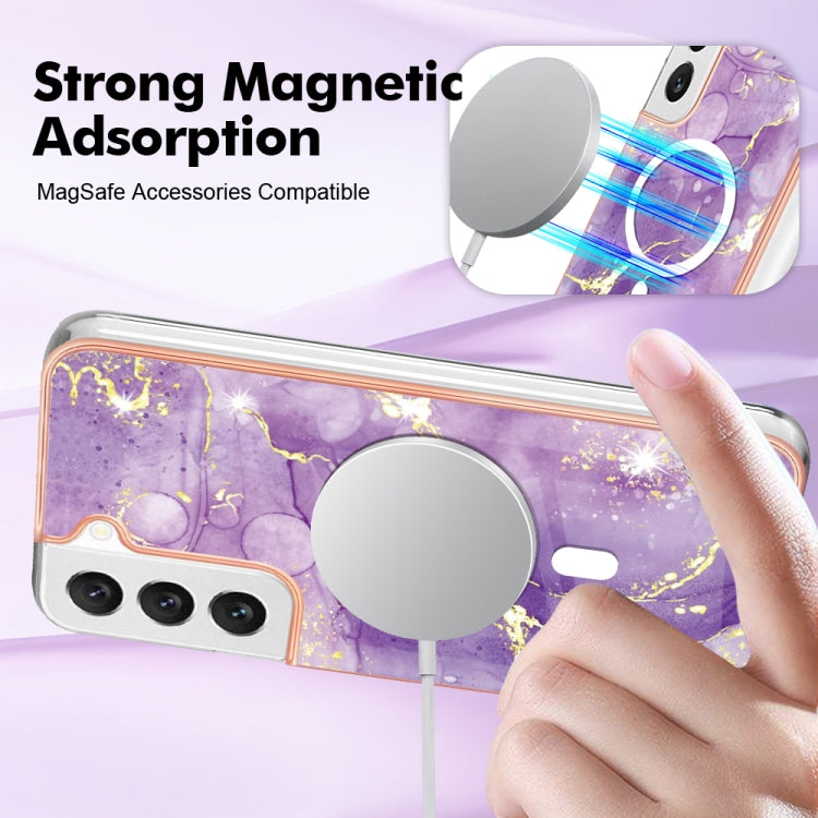 For Samsung Galaxy S22+ 5G Marble Pattern Dual-side IMD Magsafe TPU Phone Case(Purple 002) - Galaxy S22+ 5G Cases by PMC TechLife | Online Shopping South Africa | PMC TechLife | Buy Now Pay Later Mobicred