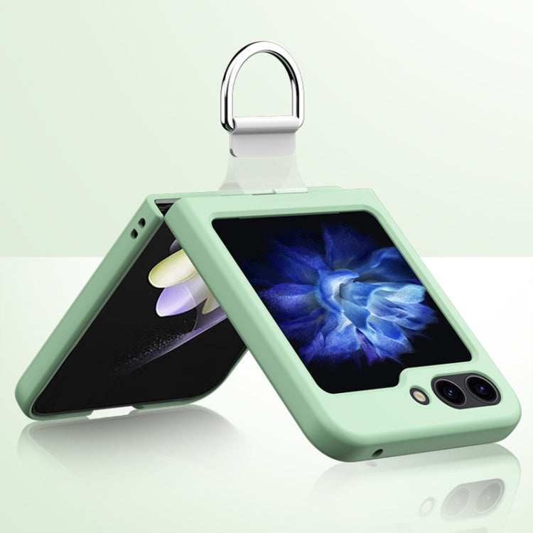 For Samsung Galaxy Z Flip5 Skin Feel Silicone Foldable Phone Case with Ring(Purple) - Galaxy Z Flip5 Cases by PMC TechLife | Online Shopping South Africa | PMC TechLife