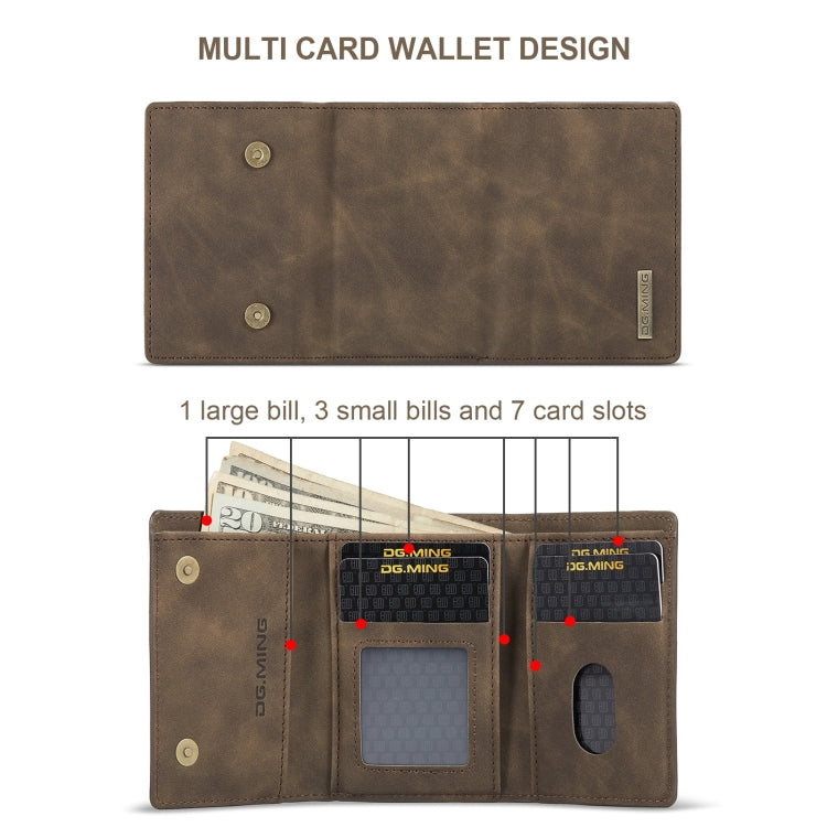 For Sony Xperia 10 VI DG.MING M1 Series 3-Fold Multi Card Wallet + Magnetic Phone Case(Coffee) - Sony Cases by DG.MING | Online Shopping South Africa | PMC TechLife | Buy Now Pay Later Mobicred