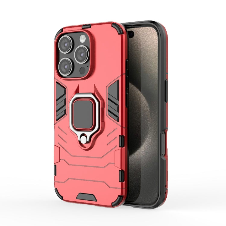 For iPhone 16 Pro Shockproof PC + TPU Holder Phone Case(Red) - iPhone 16 Pro Cases by PMC TechLife | Online Shopping South Africa | PMC TechLife | Buy Now Pay Later Mobicred