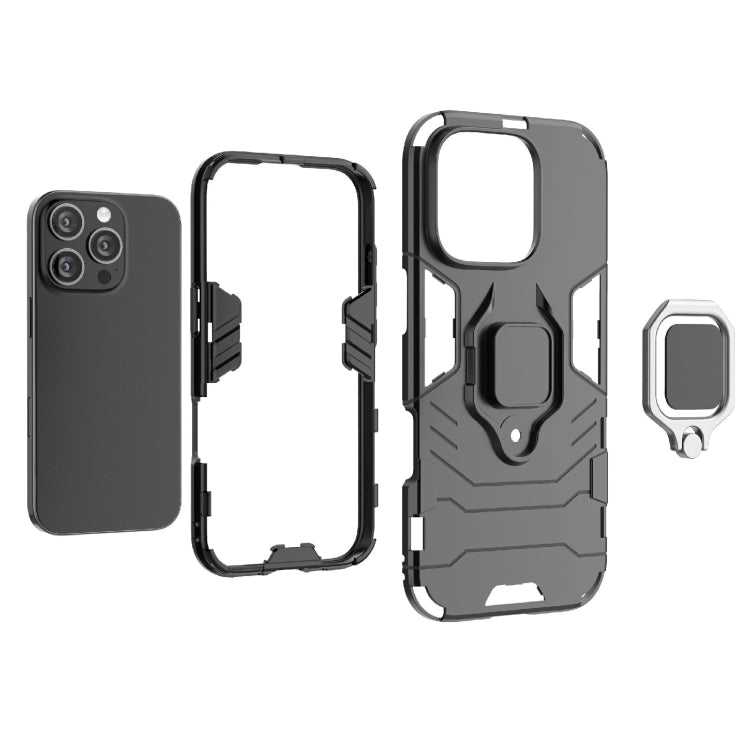 For iPhone 16 Pro Shockproof PC + TPU Holder Phone Case(Red) - iPhone 16 Pro Cases by PMC TechLife | Online Shopping South Africa | PMC TechLife | Buy Now Pay Later Mobicred