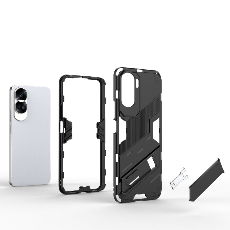 For Honor 90 Lite 5G Global Punk Armor 2 in 1 PC + TPU Phone Case with Holder(Red) - Honor Cases by PMC TechLife | Online Shopping South Africa | PMC TechLife | Buy Now Pay Later Mobicred