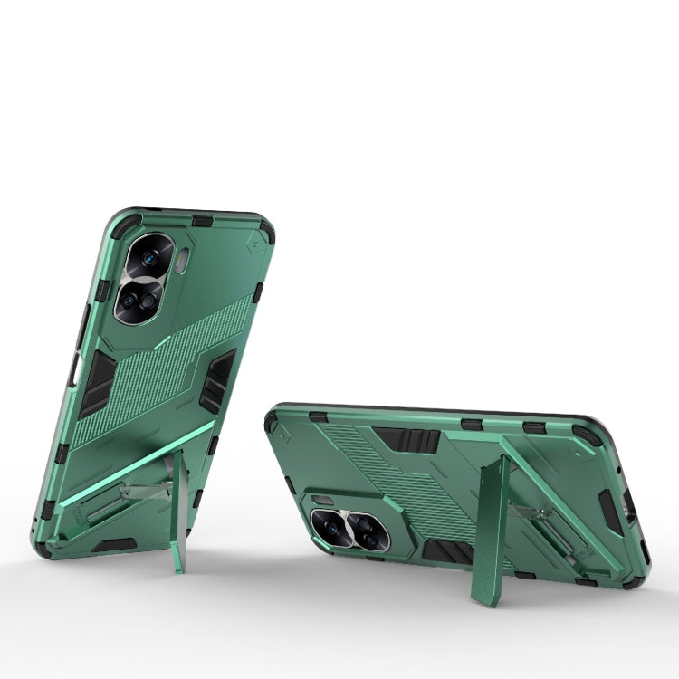 For Honor 90 Lite 5G Global Punk Armor 2 in 1 PC + TPU Phone Case with Holder(Green) - Honor Cases by PMC Jewellery | Online Shopping South Africa | PMC Jewellery | Buy Now Pay Later Mobicred