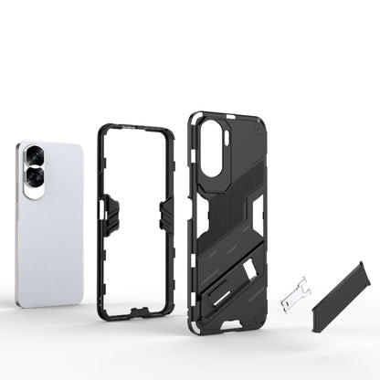 For Honor 90 Lite 5G Global Punk Armor 2 in 1 PC + TPU Phone Case with Holder(White) - Honor Cases by PMC Jewellery | Online Shopping South Africa | PMC Jewellery | Buy Now Pay Later Mobicred