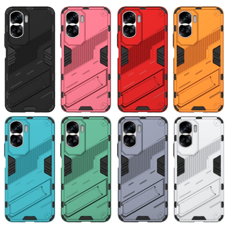 For Honor 90 Lite 5G Global Punk Armor 2 in 1 PC + TPU Phone Case with Holder(White) - Honor Cases by PMC TechLife | Online Shopping South Africa | PMC TechLife | Buy Now Pay Later Mobicred