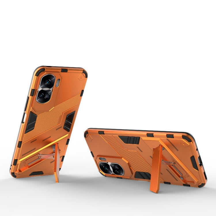 For Honor 90 Lite 5G Global Punk Armor 2 in 1 PC + TPU Phone Case with Holder(Orange) - Honor Cases by PMC Jewellery | Online Shopping South Africa | PMC Jewellery | Buy Now Pay Later Mobicred