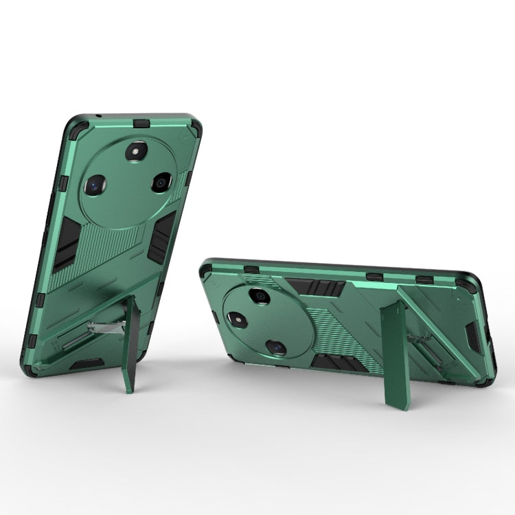 For Honor X50 5G Global / X9B Punk Armor 2 in 1 PC + TPU Phone Case with Holder(Green) - Honor Cases by PMC Jewellery | Online Shopping South Africa | PMC Jewellery | Buy Now Pay Later Mobicred