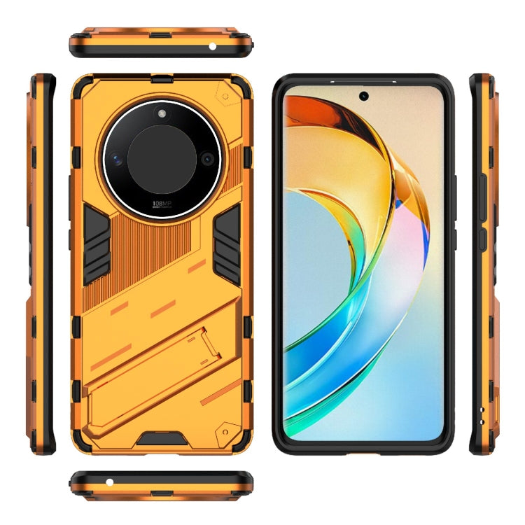 For Honor X50 5G Global / X9B Punk Armor 2 in 1 PC + TPU Phone Case with Holder(Orange) - Honor Cases by PMC Jewellery | Online Shopping South Africa | PMC Jewellery | Buy Now Pay Later Mobicred