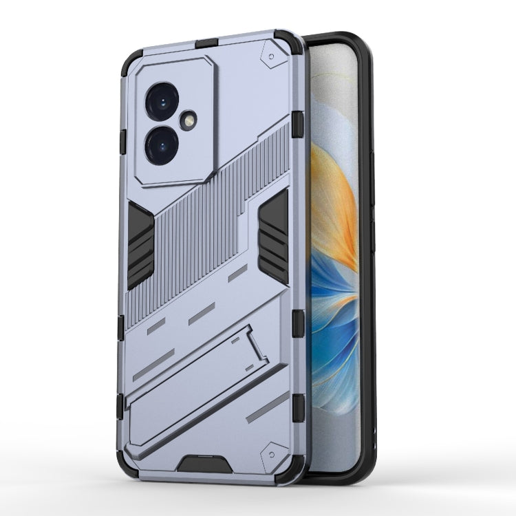 For Honor 100 5G Punk Armor 2 in 1 PC + TPU Phone Case with Holder(Grey) - Honor Cases by PMC Jewellery | Online Shopping South Africa | PMC Jewellery | Buy Now Pay Later Mobicred