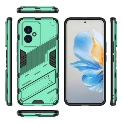 For Honor 100 5G Punk Armor 2 in 1 PC + TPU Phone Case with Holder(Green) - Honor Cases by PMC Jewellery | Online Shopping South Africa | PMC Jewellery | Buy Now Pay Later Mobicred