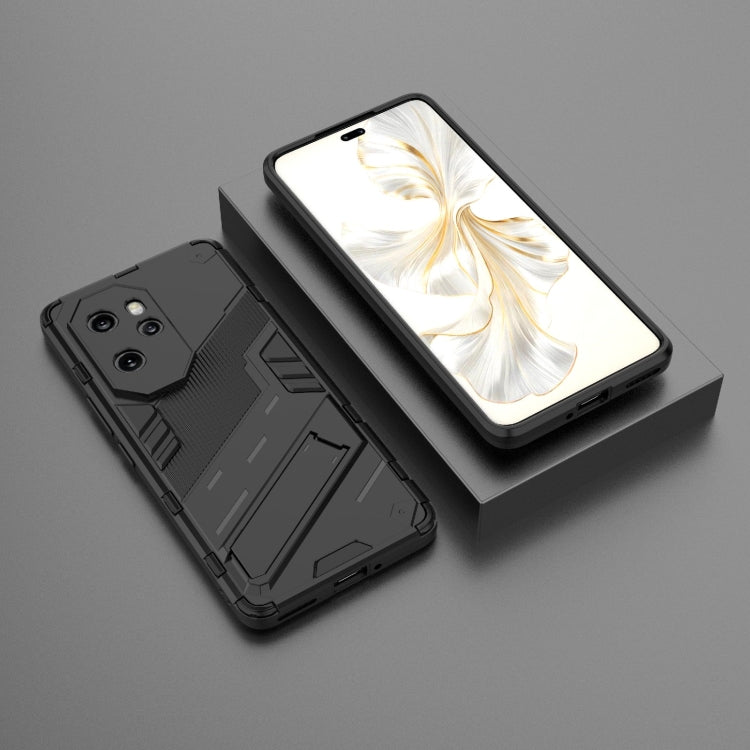 For Honor 100 Pro 5G Punk Armor 2 in 1 PC + TPU Phone Case with Holder(Black) - Honor Cases by PMC TechLife | Online Shopping South Africa | PMC TechLife | Buy Now Pay Later Mobicred