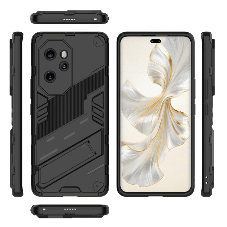 For Honor 100 Pro 5G Punk Armor 2 in 1 PC + TPU Phone Case with Holder(Black) - Honor Cases by PMC TechLife | Online Shopping South Africa | PMC TechLife | Buy Now Pay Later Mobicred