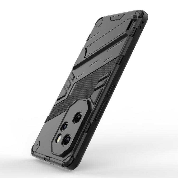 For Honor 100 Pro 5G Punk Armor 2 in 1 PC + TPU Phone Case with Holder(Black) - Honor Cases by PMC Jewellery | Online Shopping South Africa | PMC Jewellery | Buy Now Pay Later Mobicred