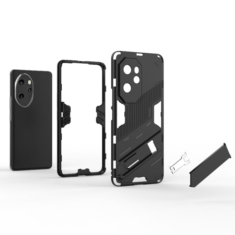 For Honor 100 Pro 5G Punk Armor 2 in 1 PC + TPU Phone Case with Holder(Black) - Honor Cases by PMC TechLife | Online Shopping South Africa | PMC TechLife | Buy Now Pay Later Mobicred