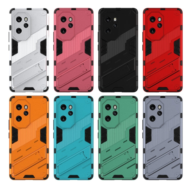 For Honor 100 Pro 5G Punk Armor 2 in 1 PC + TPU Phone Case with Holder(Black) - Honor Cases by PMC TechLife | Online Shopping South Africa | PMC TechLife | Buy Now Pay Later Mobicred