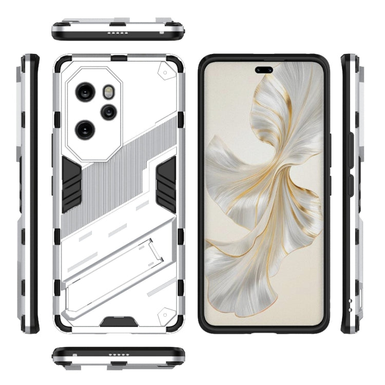 For Honor 100 Pro 5G Punk Armor 2 in 1 PC + TPU Phone Case with Holder(White) - Honor Cases by PMC Jewellery | Online Shopping South Africa | PMC Jewellery | Buy Now Pay Later Mobicred