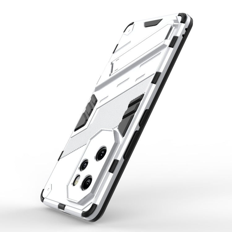 For Honor 100 Pro 5G Punk Armor 2 in 1 PC + TPU Phone Case with Holder(White) - Honor Cases by PMC TechLife | Online Shopping South Africa | PMC TechLife | Buy Now Pay Later Mobicred