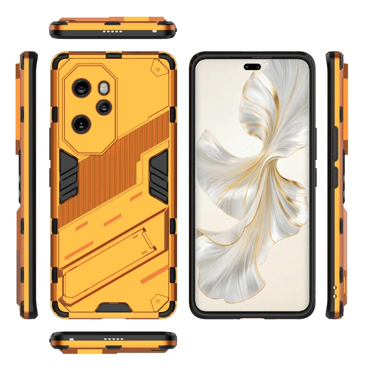 For Honor 100 Pro 5G Punk Armor 2 in 1 PC + TPU Phone Case with Holder(Orange) - Honor Cases by PMC Jewellery | Online Shopping South Africa | PMC Jewellery | Buy Now Pay Later Mobicred