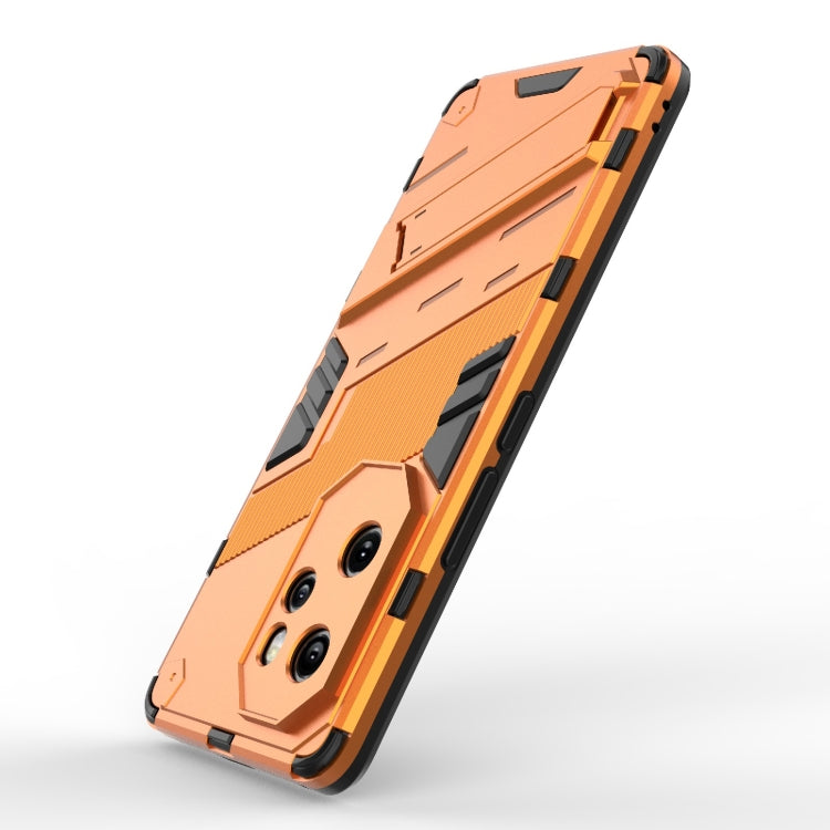 For Honor 100 Pro 5G Punk Armor 2 in 1 PC + TPU Phone Case with Holder(Orange) - Honor Cases by PMC Jewellery | Online Shopping South Africa | PMC Jewellery | Buy Now Pay Later Mobicred