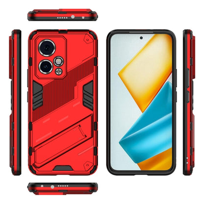 For Honor 90 GT 5G Punk Armor 2 in 1 PC + TPU Phone Case with Holder(Red) - Honor Cases by PMC Jewellery | Online Shopping South Africa | PMC Jewellery | Buy Now Pay Later Mobicred