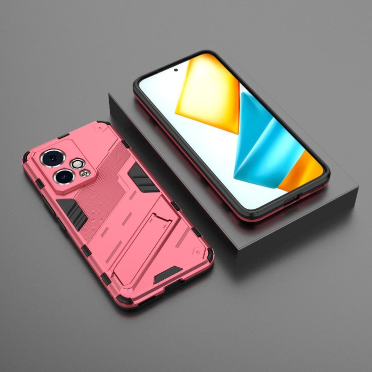 For Honor 90 GT 5G Punk Armor 2 in 1 PC + TPU Phone Case with Holder(Light Red) - Honor Cases by PMC Jewellery | Online Shopping South Africa | PMC Jewellery | Buy Now Pay Later Mobicred