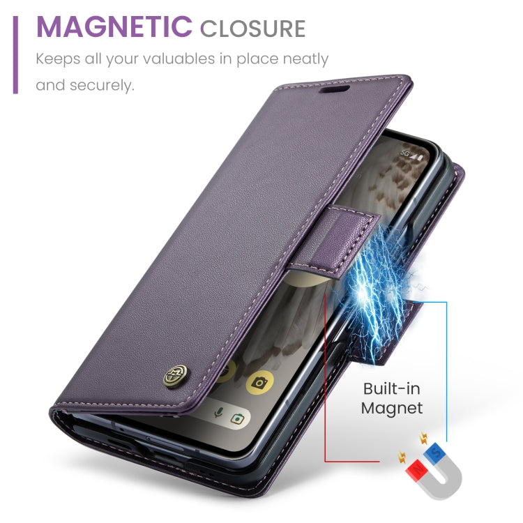 For Google Pixel Fold CaseMe 023 Butterfly Buckle Litchi Texture RFID Anti-theft Leather Phone Case(Pearly Purple) - Google Cases by CaseMe | Online Shopping South Africa | PMC Jewellery | Buy Now Pay Later Mobicred