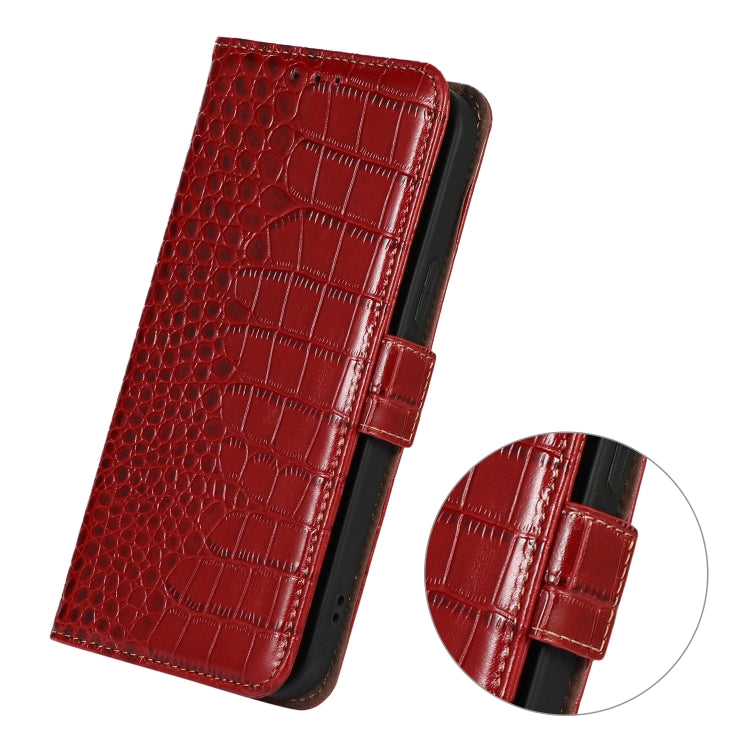 For Honor 100 Pro Crocodile Top Layer Cowhide Leather Phone Case(Red) - Honor Cases by PMC TechLife | Online Shopping South Africa | PMC TechLife | Buy Now Pay Later Mobicred