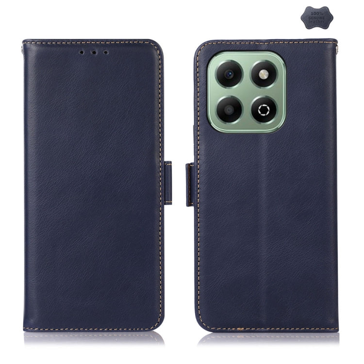 For Honor X6b Crazy Horse Top Layer Cowhide Leather Phone Case(Blue) - Honor Cases by PMC TechLife | Online Shopping South Africa | PMC TechLife | Buy Now Pay Later Mobicred