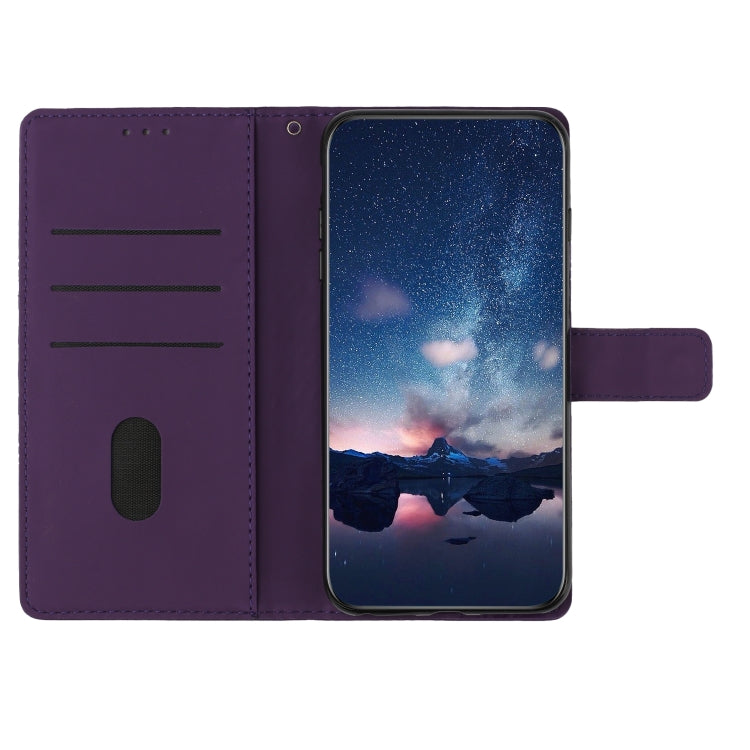 For iPhone 16 Diamond Embossed Skin Feel Leather Phone Case(Purple) - iPhone 16 Cases by PMC TechLife | Online Shopping South Africa | PMC TechLife | Buy Now Pay Later Mobicred