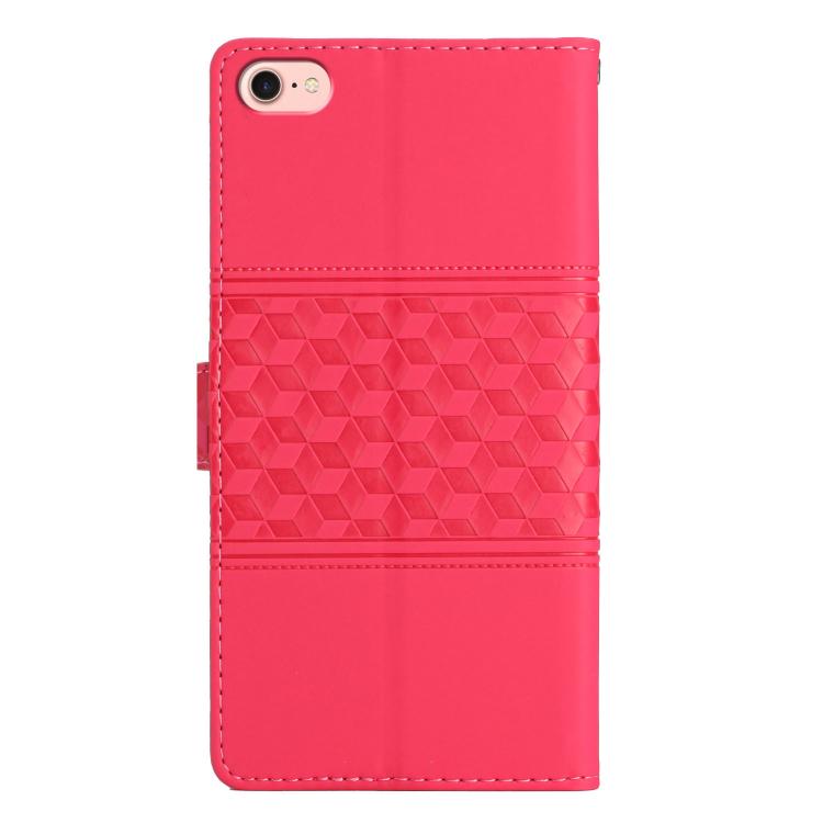For iPhone 16e Diamond Embossed Skin Feel Leather Phone Case(Red) - iPhone 16e Cases by PMC TechLife | Online Shopping South Africa | PMC TechLife | Buy Now Pay Later Mobicred