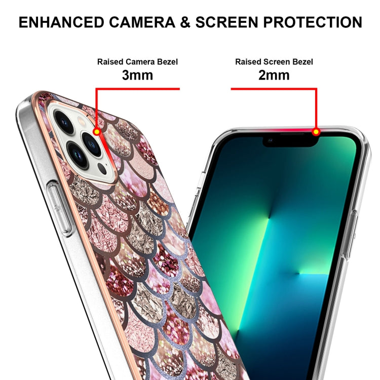 For iPhone 16 Pro Max Electroplating Pattern IMD TPU Shockproof Case(Pink Scales) - iPhone 16 Pro Max Cases by PMC TechLife | Online Shopping South Africa | PMC TechLife | Buy Now Pay Later Mobicred
