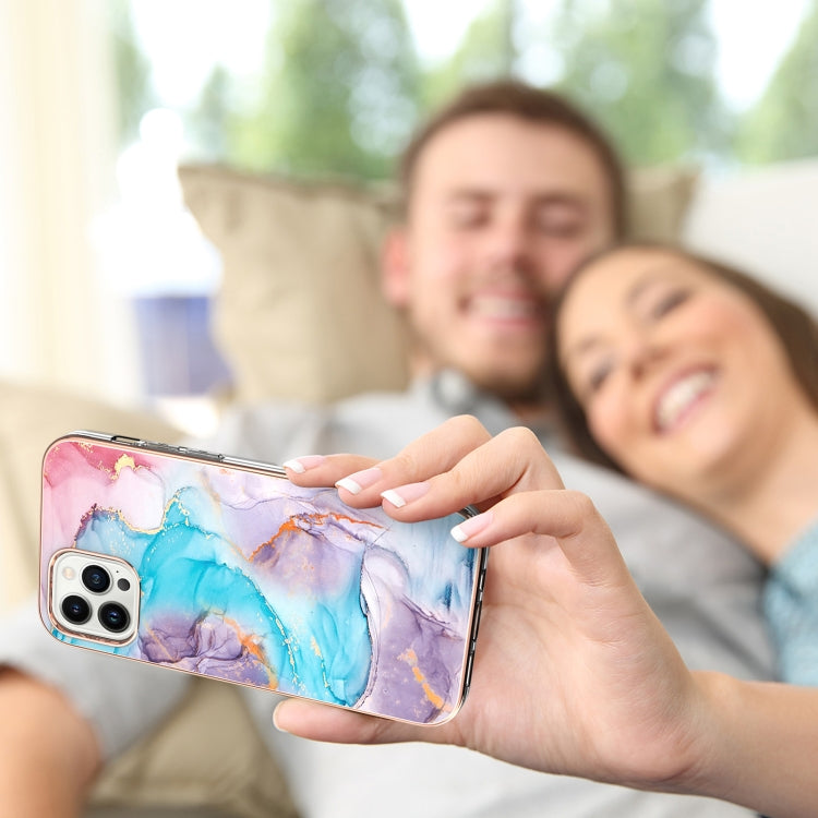 For iPhone 16 Pro Electroplating Pattern IMD TPU Shockproof Case(Milky Way Blue Marble) - iPhone 16 Pro Cases by PMC TechLife | Online Shopping South Africa | PMC TechLife | Buy Now Pay Later Mobicred