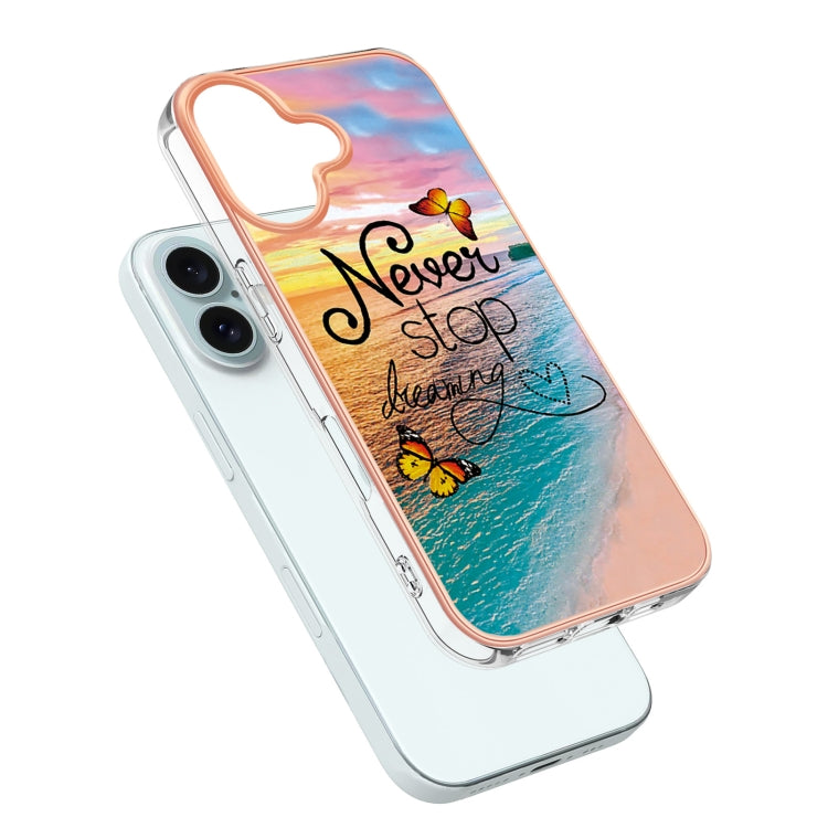 For iPhone 16 Plus Electroplating Pattern IMD TPU Shockproof Case(Dream Chasing Butterfly) - free shipping - PMC TechLife - Order now!