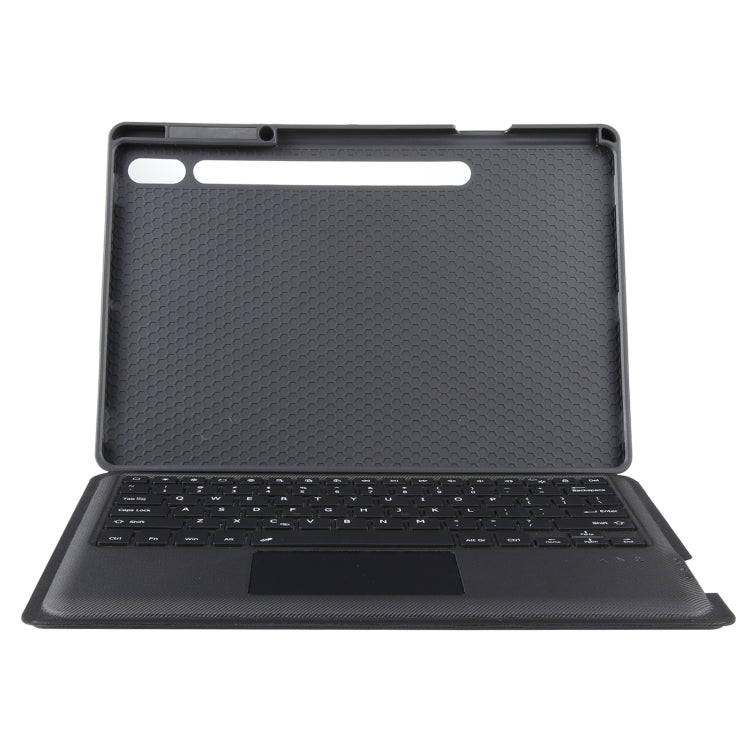 T970B-AS Pivot Backlight Upper Pen Tray Bluetooth Keyboard Leather Case For Samsung Galaxy Tab S7+/S7 FE/S8+(Black) - Samsung Keyboard by PMC TechLife | Online Shopping South Africa | PMC TechLife