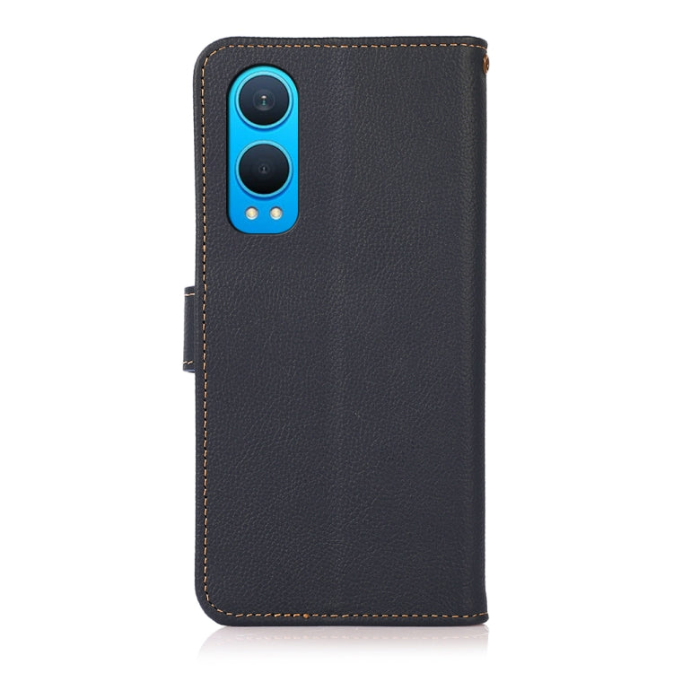 For OnePlus CE4 Lite KHAZNEH Custer Genuine Leather RFID Phone Case(Blue) - OnePlus Cases by PMC TechLife | Online Shopping South Africa | PMC TechLife | Buy Now Pay Later Mobicred