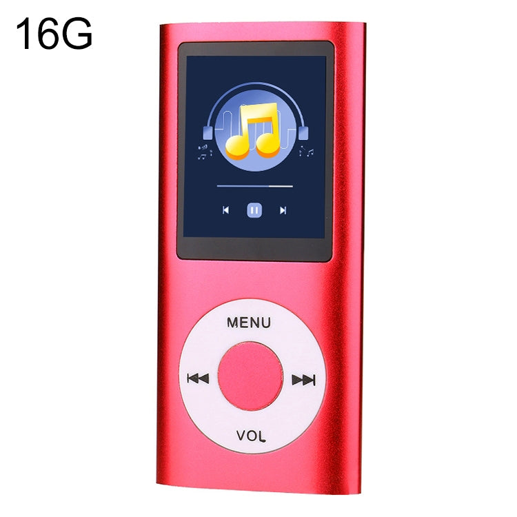 1.8 inch TFT Screen Metal MP4 Player With 16G TF Card+Earphone+Cable(Red) - MP4 Player by PMC Jewellery | Online Shopping South Africa | PMC Jewellery | Buy Now Pay Later Mobicred