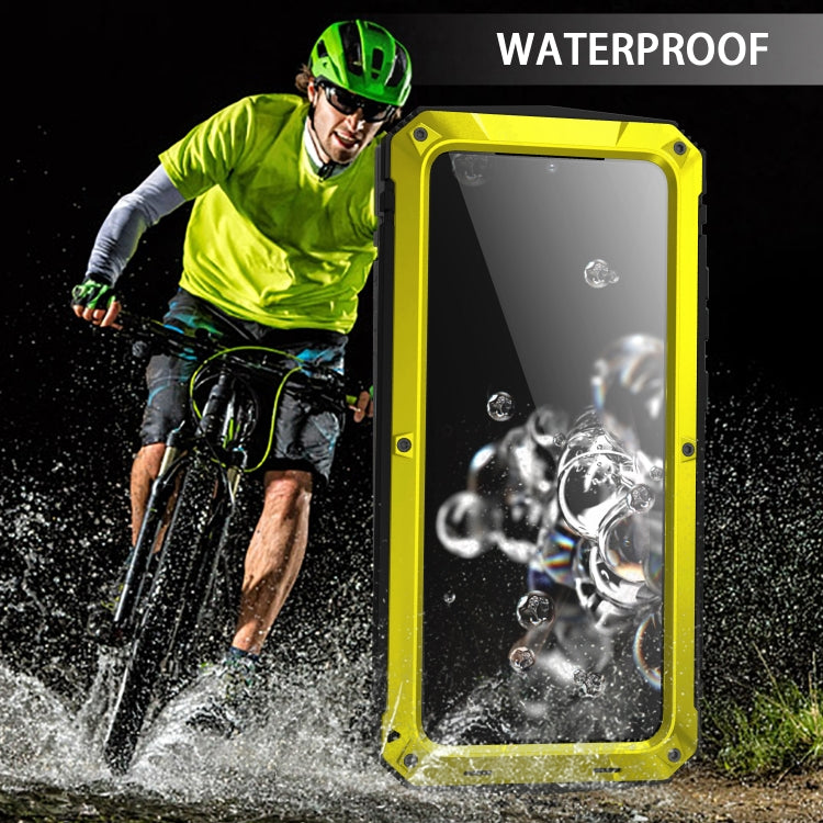For Samsung Galaxy S20 Ultra R-JUST Waterproof Shockproof Dustproof Metal + Silicone Protective Case(Yellow) - Galaxy Phone Cases by R-JUST | Online Shopping South Africa | PMC TechLife | Buy Now Pay Later Mobicred